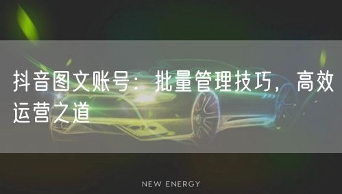 抖音图文账号：批量管理技巧，高效运营之道(图1)